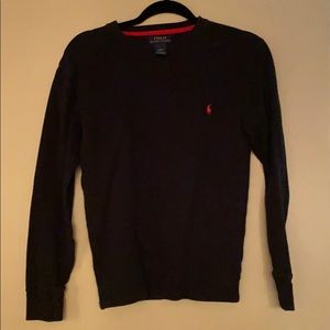 Black polo long sleeve thermal
